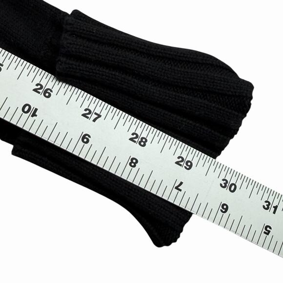 DKNY Jeans Womens Sweater Sz L Slim Fit Black Floral Knit Extra Long Sleeves Y2K - Picture 5 of 10